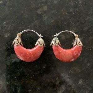 Studio Barse Coral and Brass Earrings